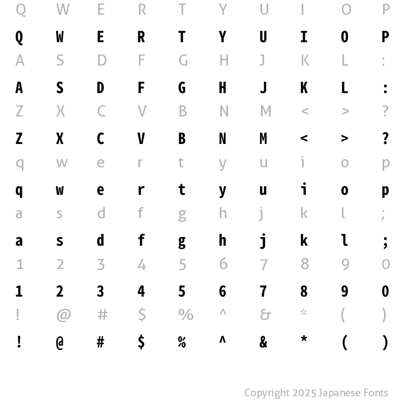 Character Map [文字コード表] of Gen Shin Gothic Monospace Bold