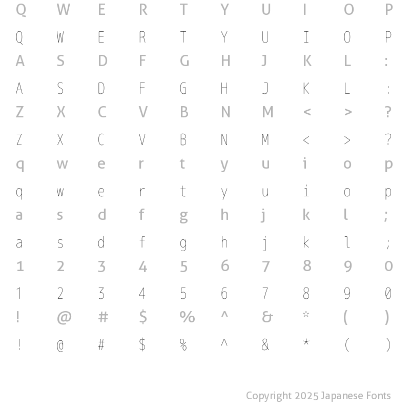 Character Map [文字コード表] of Rounded-L M+ 1m thin