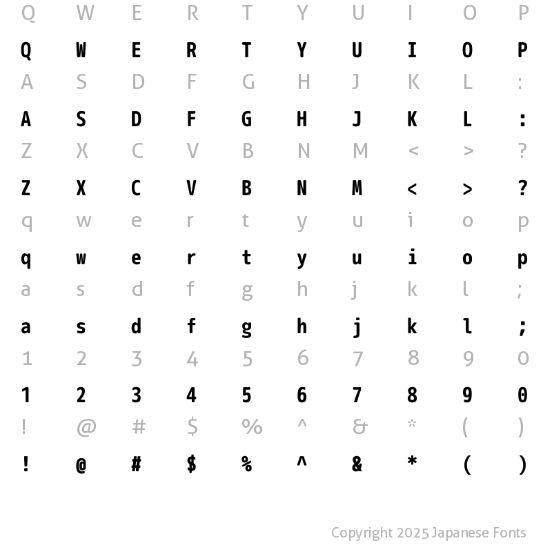 Character Map [文字コード表] of Rounded-L M+ 2m bold