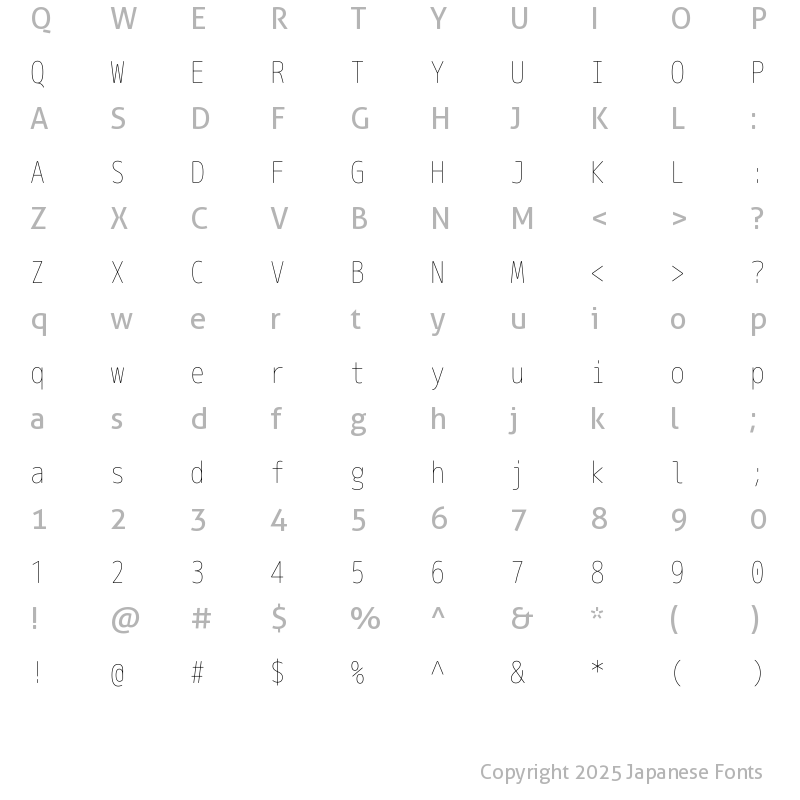 Character Map [文字コード表] of Rounded-L M+ 2m thin