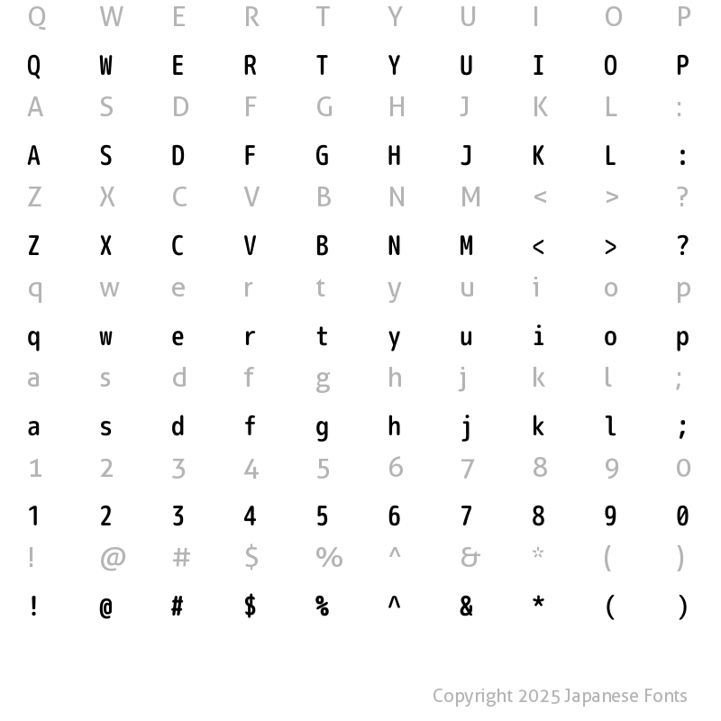 Character Map [文字コード表] of Rounded M+ 1m medium