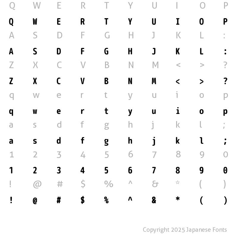 Character Map [文字コード表] of Rounded-X M+ 2m bold